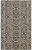 2' x 3' Gray Black and Ivory Striped Stain Resistant Area Rug