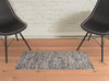 2' x 3' Gray Blue and Silver Wool Abstract Hand Knotted Area Rug