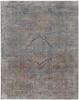 2' x 3' Blue Red and Gray Floral Power Loom Stain Resistant Area Rug