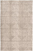 2' x 3' Tan Ivory and Brown Geometric Stain Resistant Area Rug