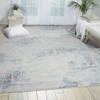 2' x 3' Blue Floral Power Loom Area Rug