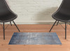 2' x 3' Blue Gray and Silver Abstract Power Loom Distressed Area Rug with Fringe