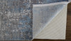 2' x 3' Blue Gray and Silver Abstract Power Loom Distressed Area Rug with Fringe