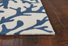 2' x 3' Ivory Blue Hand Hooked Oversized Coral Reef Indoor Accent Rug