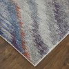 2' x 3' Blue Gray and Orange Abstract Power Loom Stain Resistant Area Rug