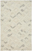 2' x 3' Gray and Ivory Wool Geometric Handmade Area Rug