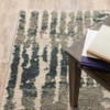 2' x 3' Blue and Beige Abstract Power Loom Stain Resistant Area Rug