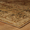 2' x 3' Gold and Brown Oriental Power Loom Stain Resistant Area Rug