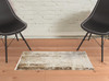 2' x 3' Tan Ivory and Gray Abstract Area Rug