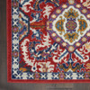 2' x 3' Red and Ivory Damask Power Loom Area Rug