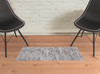 2' x 3' Taupe Tan and Orange Abstract Power Loom Distressed Stain Resistant Area Rug