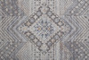 2' x 3' Ivory & Gray Geometric Power Loom Distressed Stain Resistant Area Rug
