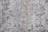 2' x 3' Gray Blue and Orange Abstract Power Loom Distressed Stain Resistant Area Rug