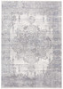 2' x 3' Gray Ivory and Taupe Abstract Distressed Area Rug with Fringe