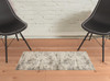 2' x 3' Ivory and Brown Abstract Area Rug