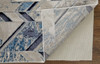 2' x 3' Ivory Blue and Gray Chevron Power Loom Distressed Area Rug
