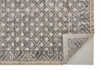 2' x 3' Ivory Black and Taupe Abstract Stain Resistant Area Rug