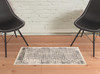 2' x 3' Ivory Black and Taupe Abstract Stain Resistant Area Rug