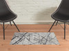 2' x 3' Taupe Gray and Ivory Abstract Stain Resistant Area Rug