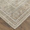 2' x 3' Tan Brown and Ivory Floral Power Loom Distressed Area Rug