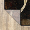 2' x 3' Brown and Black Abstract Geometric Scatter Rug