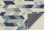 2' x 3' Blue Ivory and Gray Wool Geometric Tufted Handmade Area Rug