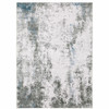 2' x 3' Gray and Ivory Abstract Printed Stain Resistant Non Skid Area Rug