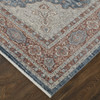 2' x 3' Gray Red and Blue Floral Power Loom Stain Resistant Area Rug
