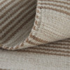 2' x 3' Ivory and Taupe Striped Dhurrie Hand Woven Stain Resistant Area Rug