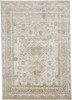 2' x 3' Gold and Ivory Floral Stain Resistant Area Rug