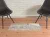 2' x 3' Gold and Ivory Floral Stain Resistant Area Rug