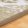 2' x 3' Brown Damask Power Loom Distressed Stain Resistant Area Rug