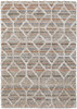 2' x 3' Tan Taupe and Ivory Geometric Power Loom Stain Resistant Area Rug