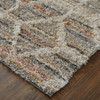 2' x 3' Tan Taupe and Ivory Geometric Power Loom Stain Resistant Area Rug