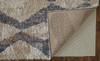 2' x 3' Tan Ivory and Blue Chevron Power Loom Stain Resistant Area Rug