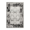 2' x 3' Black and Gray Damask Power Loom Distressed Stain Resistant Area Rug