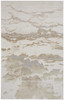 2' x 3' Ivory Tan and Gray Abstract Stain Resistant Area Rug