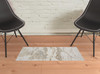 2' x 3' Ivory Tan and Gray Abstract Stain Resistant Area Rug