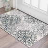 2' x 3' Oatmeal and Gray Medallion Power Loom Stain Resistant Area Rug