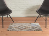 2' x 3' Ivory Orange and Brown Abstract Area Rug