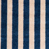 2' x 3' Navy and Sand Striped Tufted Washable Non Skid Area Rug