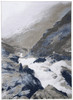 2' x 3' Blue Gray and White Abstract Area Rug