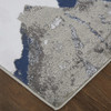 2' x 3' Blue Gray and White Abstract Area Rug