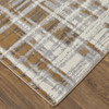 2' x 3' Blue Orange and Gray Abstract Power Loom Area Rug