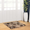 2' x 3' Ivory Quatrefoil Power Loom Distressed Stain Resistant Area Rug