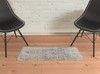 2' x 3' Gray & Ivory Abstract Stain Resistant Area Rug