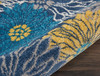 2' x 3' Blue Floral Power Loom Polypropylene  Area Rug