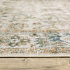 2' x 3' Grey Orange Blue Gold Green and Rust Oriental Printed Non Skid Area Rug