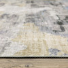 2' x 3' Gray & Ivory Abstract Printed Stain Resistant Non Skid Area Rug
