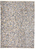 2' x 3' Taupe Tan and Orange Abstract Stain Resistant Area Rug
